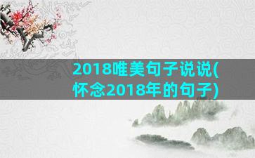 2018唯美句子说说(怀念2018年的句子)