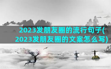 2023发朋友圈的流行句子(2023发朋友圈的文案怎么写)