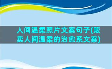 人间温柔照片文案句子(贩卖人间温柔的治愈系文案)