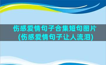 伤感爱情句子合集短句图片(伤感爱情句子让人流泪)