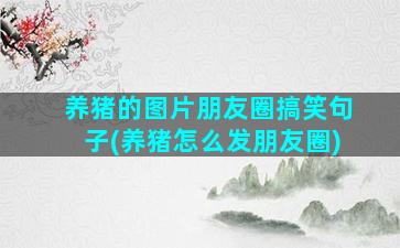 养猪的图片朋友圈搞笑句子(养猪怎么发朋友圈)