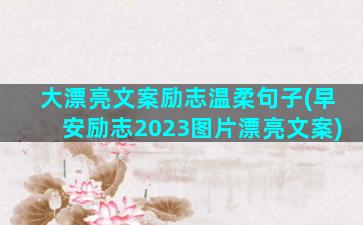 大漂亮文案励志温柔句子(早安励志2023图片漂亮文案)