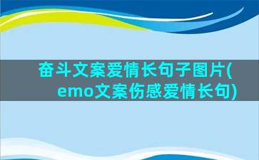 奋斗文案爱情长句子图片(emo文案伤感爱情长句)