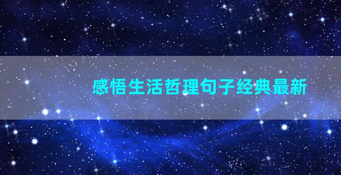 感悟生活哲理句子经典最新