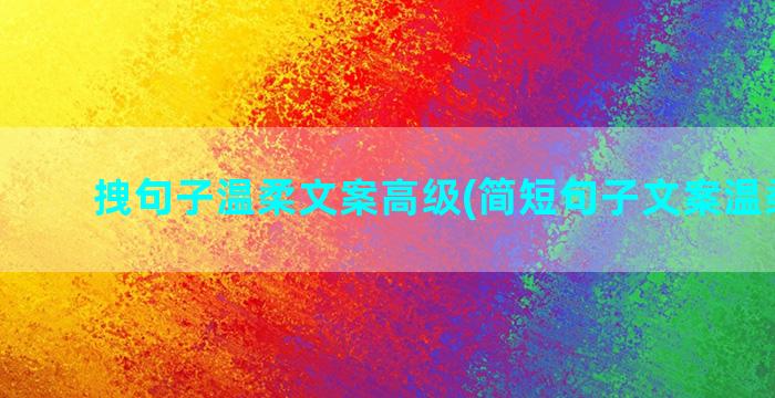 拽句子温柔文案高级(简短句子文案温柔治愈)