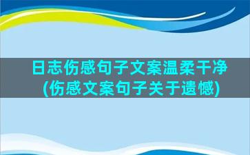 日志伤感句子文案温柔干净(伤感文案句子关于遗憾)