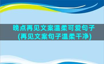 晚点再见文案温柔可爱句子(再见文案句子温柔干净)