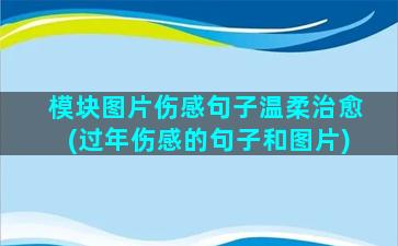 模块图片伤感句子温柔治愈(过年伤感的句子和图片)