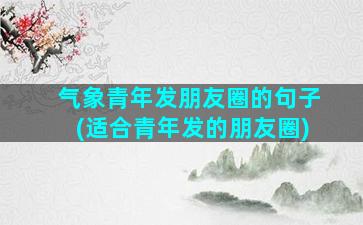 气象青年发朋友圈的句子(适合青年发的朋友圈)