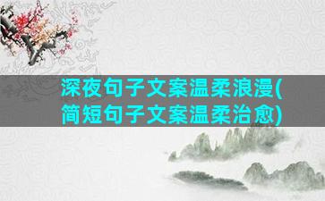 深夜句子文案温柔浪漫(简短句子文案温柔治愈)