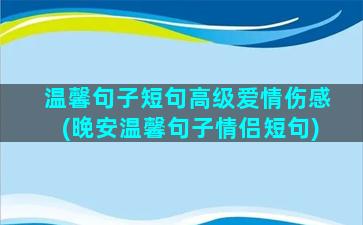 温馨句子短句高级爱情伤感(晚安温馨句子情侣短句)