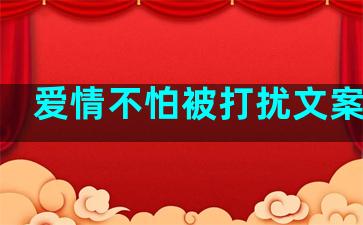 爱情不怕被打扰文案句子