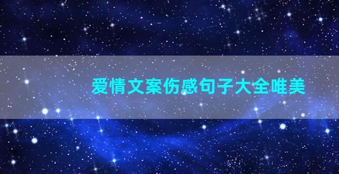 爱情文案伤感句子大全唯美