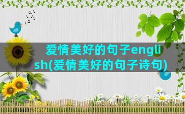 爱情美好的句子english(爱情美好的句子诗句)