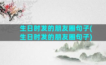 生日时发的朋友圈句子(生日时发的朋友圈句子)