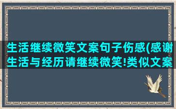 生活继续微笑文案句子伤感(感谢生活与经历请继续微笑!类似文案)