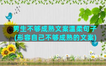 男生不够成熟文案温柔句子(形容自己不够成熟的文案)