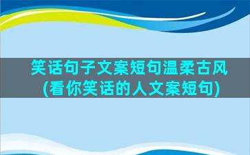 笑话句子文案短句温柔古风(看你笑话的人文案短句)