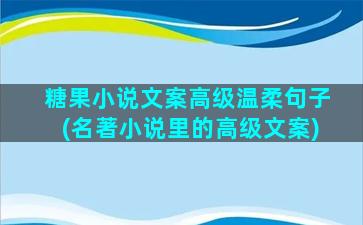 糖果小说文案高级温柔句子(名著小说里的高级文案)