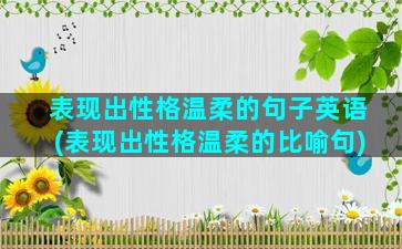 表现出性格温柔的句子英语(表现出性格温柔的比喻句)