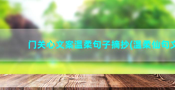 门关心文案温柔句子摘抄(温柔仙句文案)